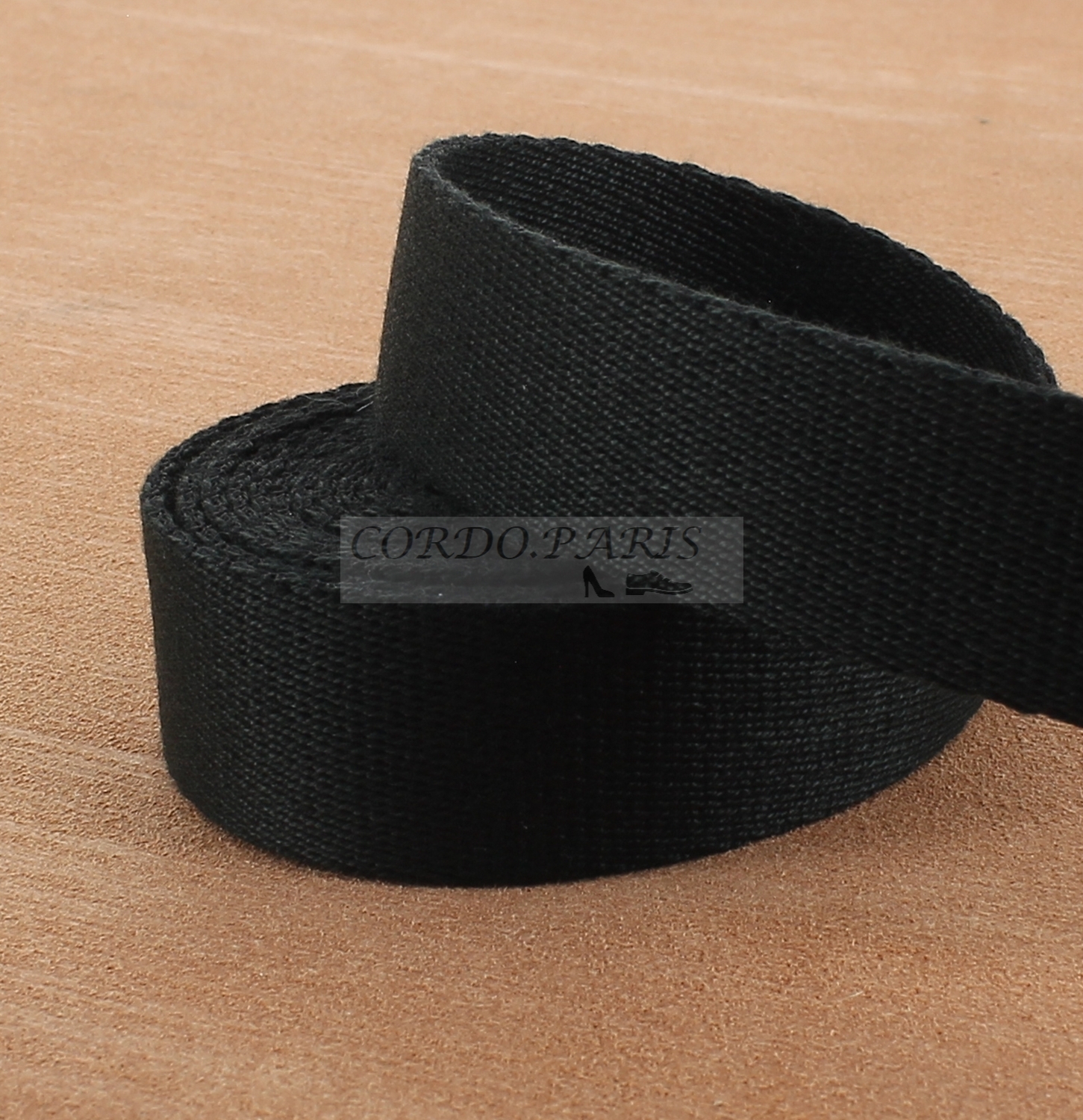 SANGLE POLYPRENE LARGEUR 25MM NOIR