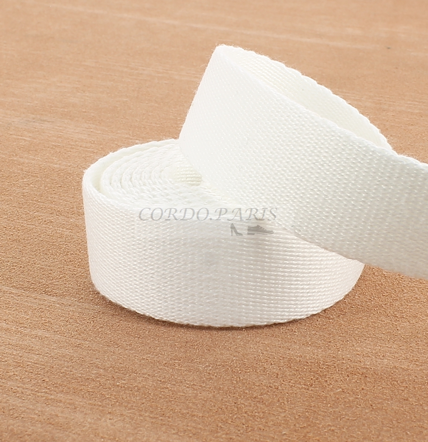 SANGLE POLYCOTON BLANC LARGEUR 25 mm