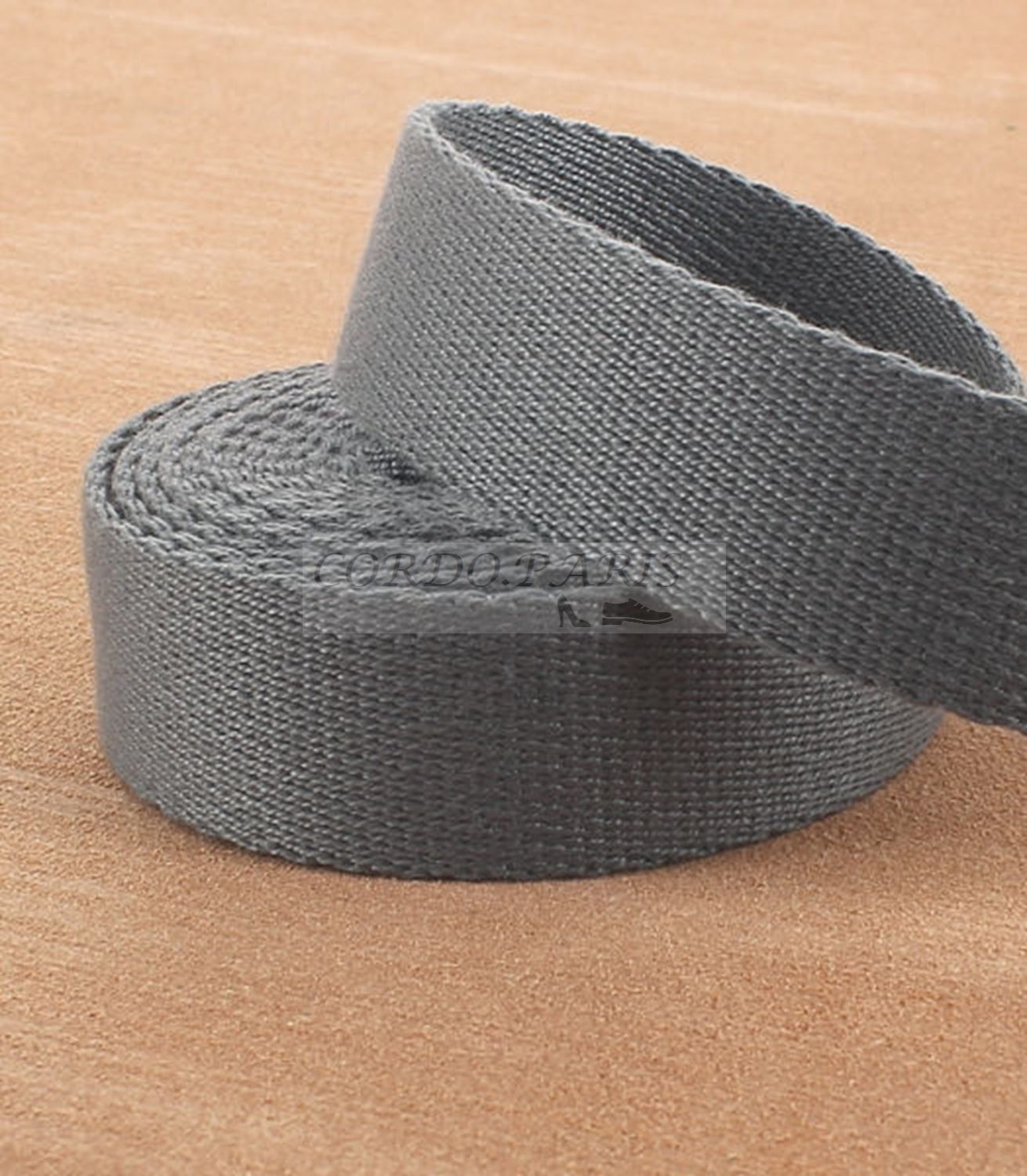 SANGLE POLYCOTON GRIS LARGEUR 25 mm