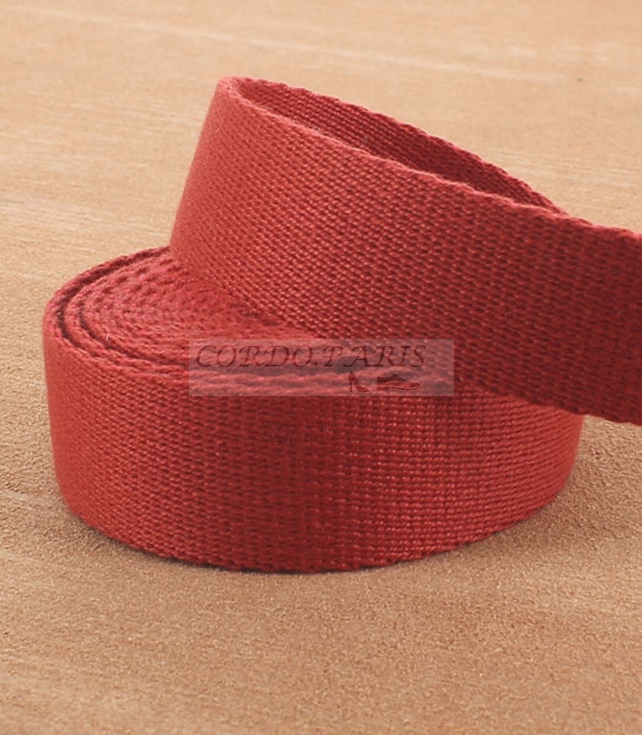 SANGLE POLYCOTON ROUGE LARGEUR 25 mm