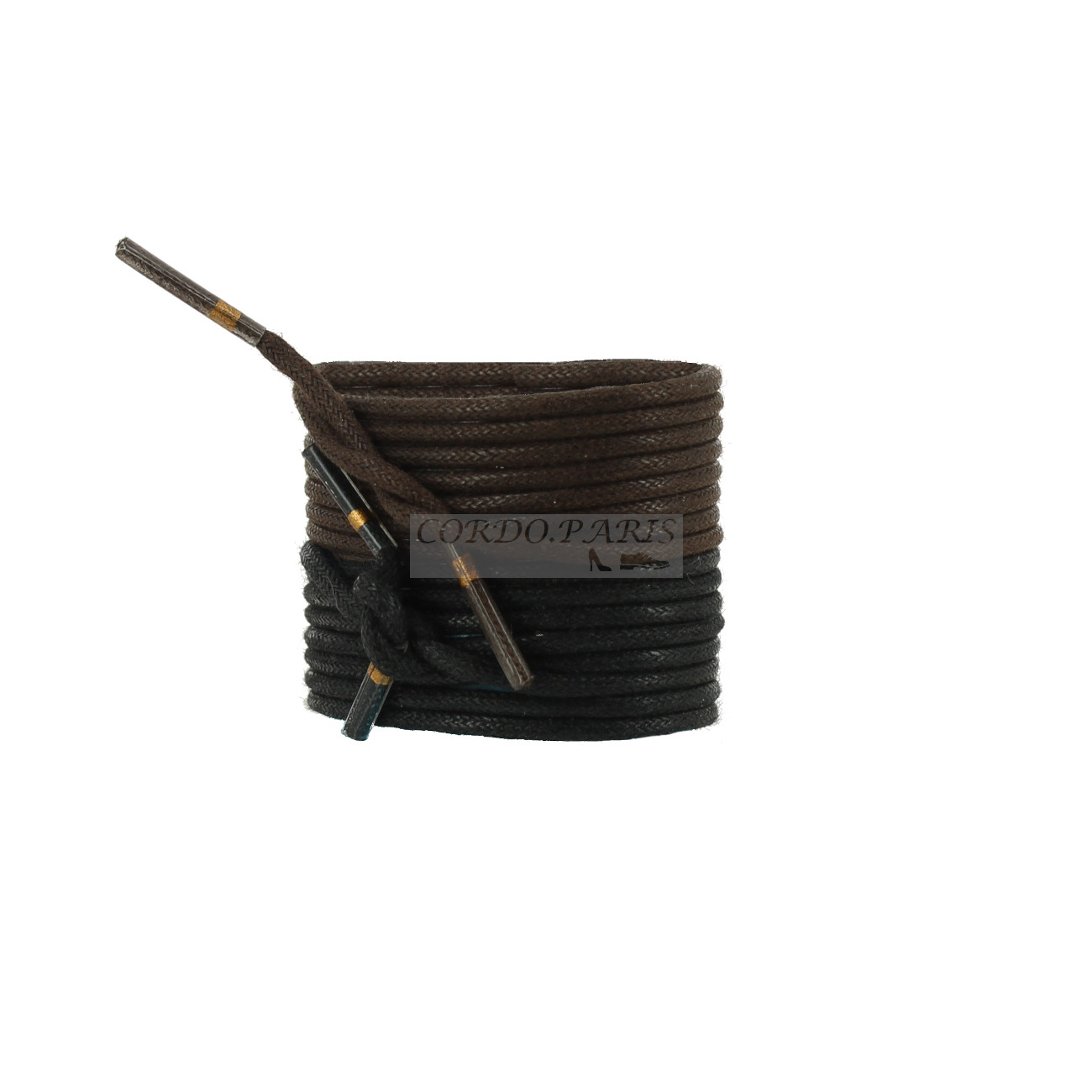 LACETS RINGPOINT RONDS FINS CIRES Noir nuit