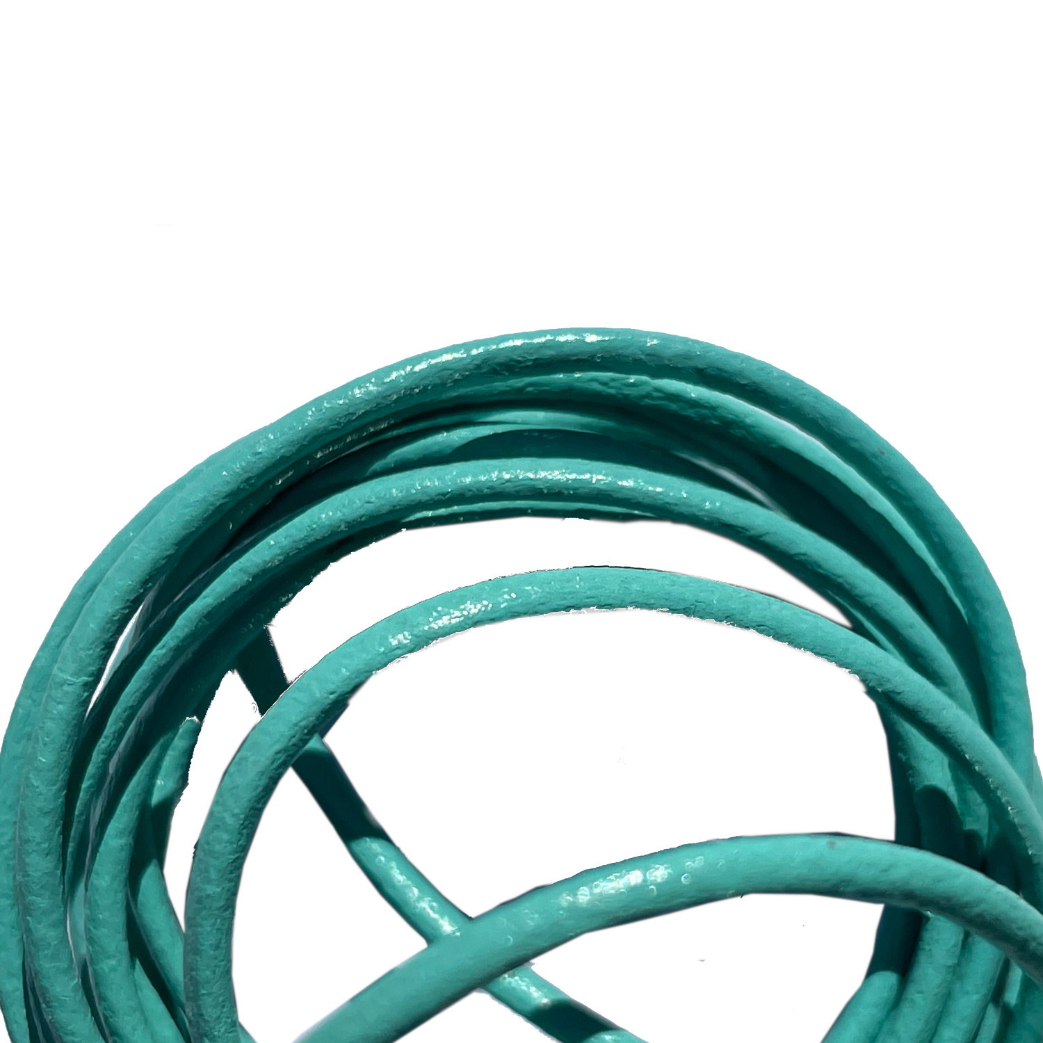 LACET CUIR ROND TURQUOISE