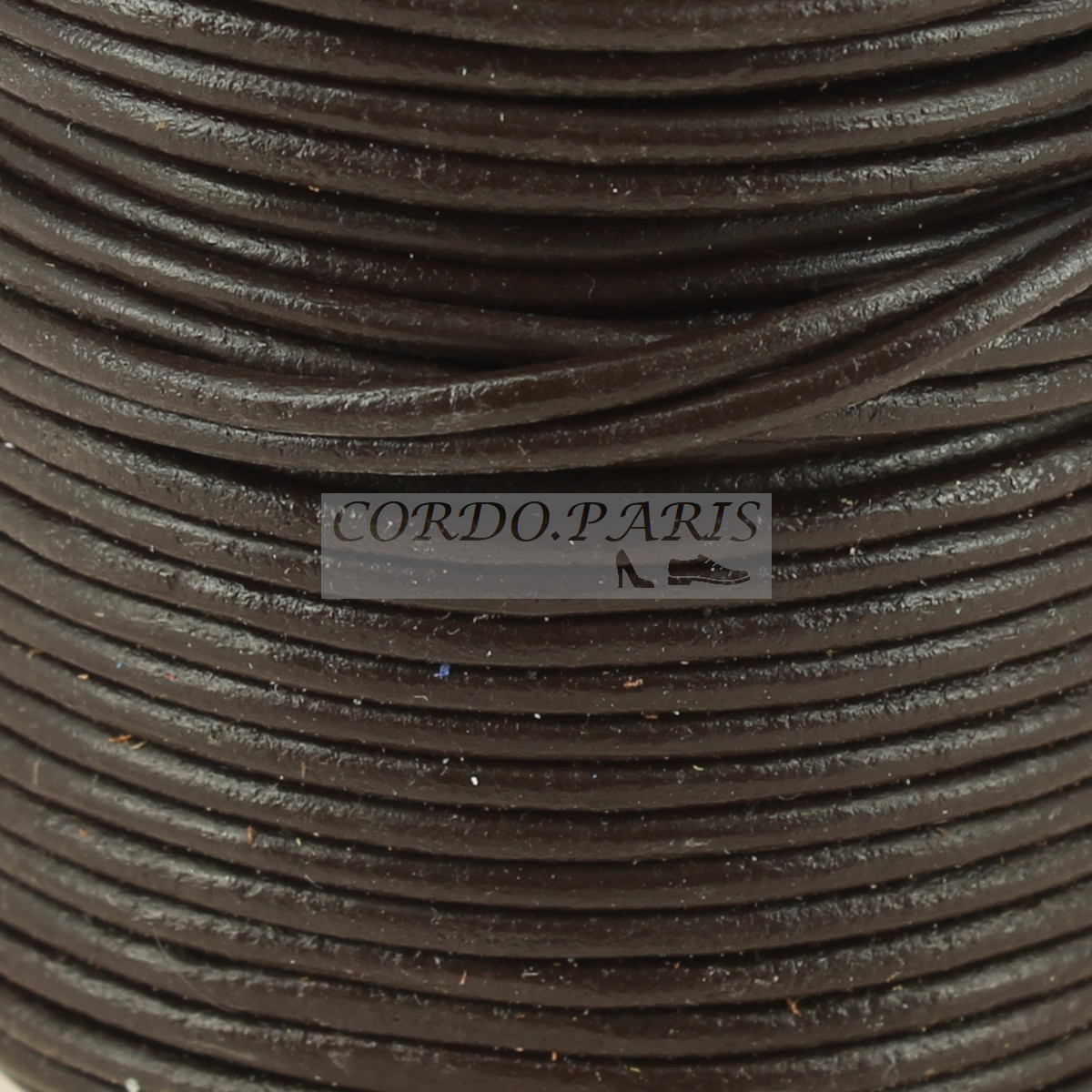 LACET CUIR ROND MARRON FONCE