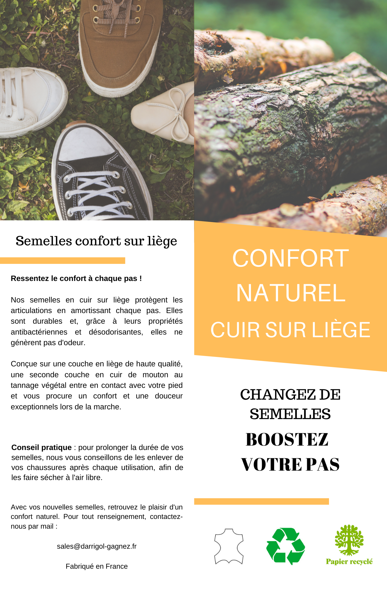 SEMELLES CUIR SUR LIEGE